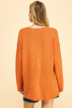 Pinch Rusty Orange V Neck Knit Sweater