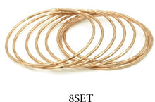 What's Hot Set of 8 Worn Bangle Bracelets