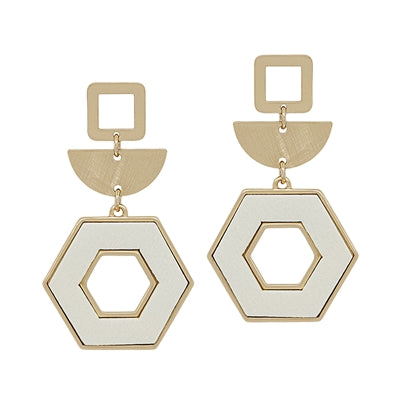 What's Hot Wood Hexagon and Gold Geometric 2
