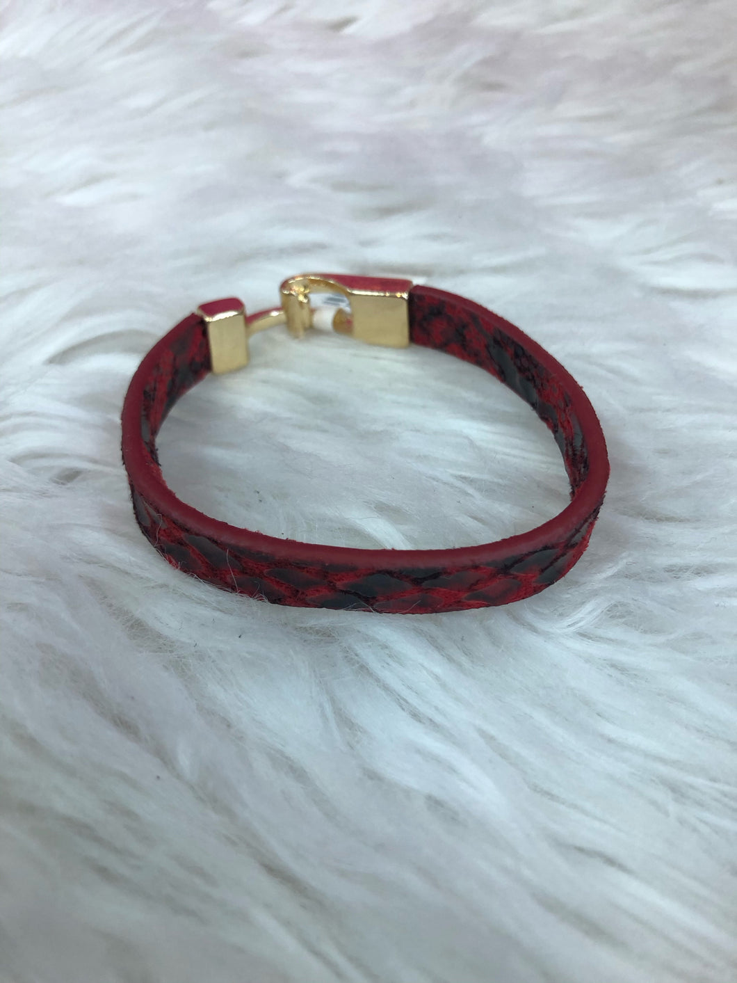 Red And Black Snakeskin Bracelet