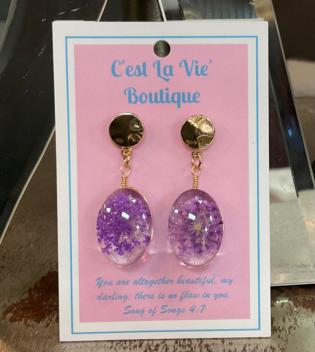 Lavender Globe Earrings