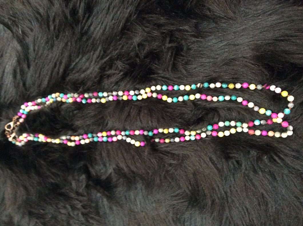 Bright Multicolor Gemstone Beaded Necklace