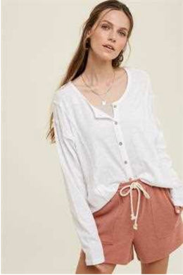 Wishlist Ivory Button Up Cotton Top